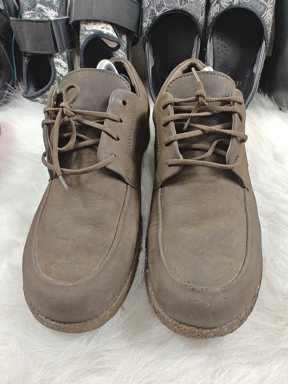 Mephisto Latex 100% Naturel Brown Leather Lace-Up Shoes Men's Size 11
